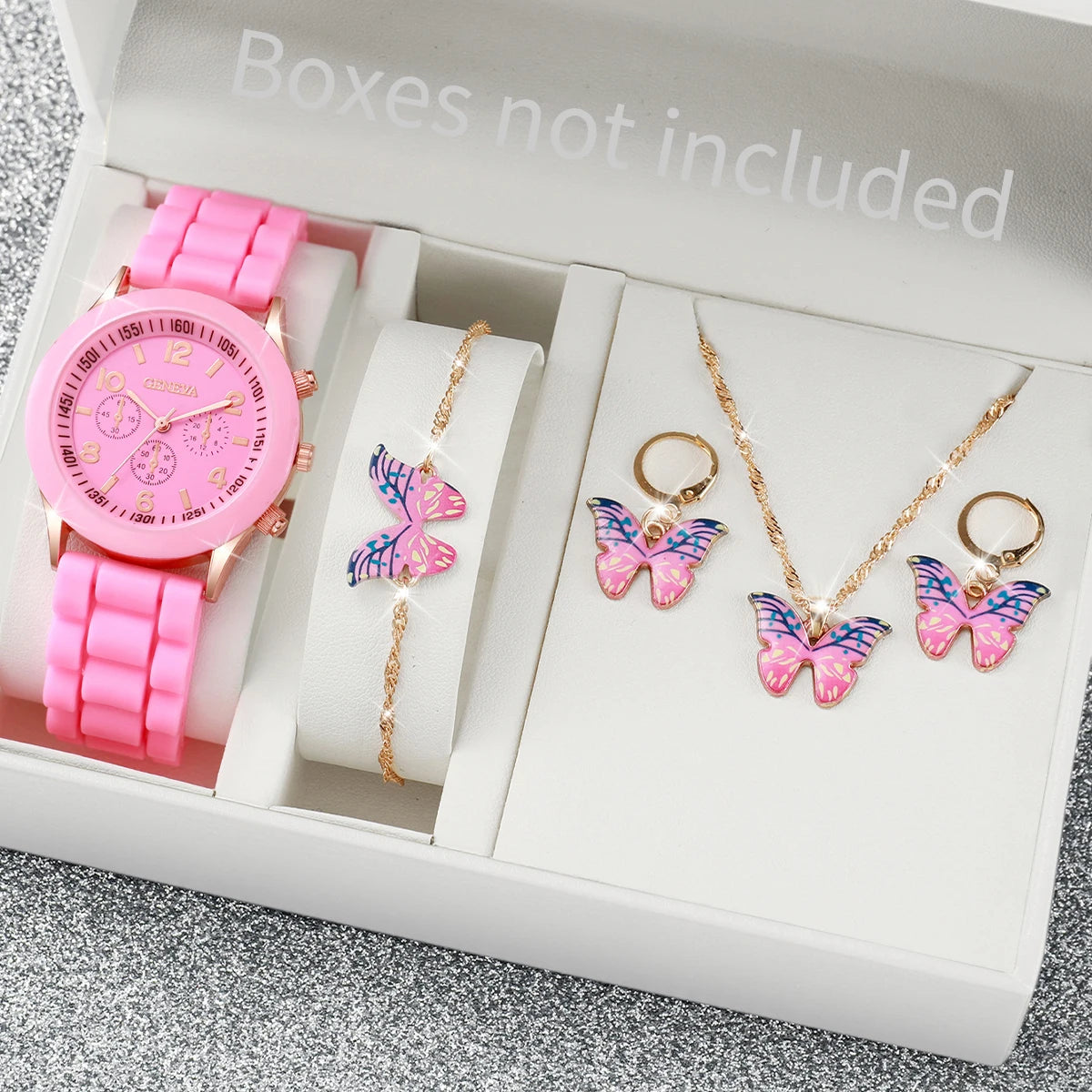 5/6PCS Women Watches Fashion Silicone Band Women Quartz Watches Jewelry Gift (Without Box)