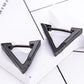 1 Pairs Punk Stainless Steel Stud Earrings Black Earrings Set For Men Women Vintage Hip Hop Piercing Ear Jewelry