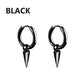 1 Pairs Punk Stainless Steel Stud Earrings Black Earrings Set For Men Women Vintage Hip Hop Piercing Ear Jewelry