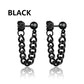 1 Pairs Punk Stainless Steel Stud Earrings Black Earrings Set For Men Women Vintage Hip Hop Piercing Ear Jewelry