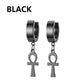1 Pairs Punk Stainless Steel Stud Earrings Black Earrings Set For Men Women Vintage Hip Hop Piercing Ear Jewelry
