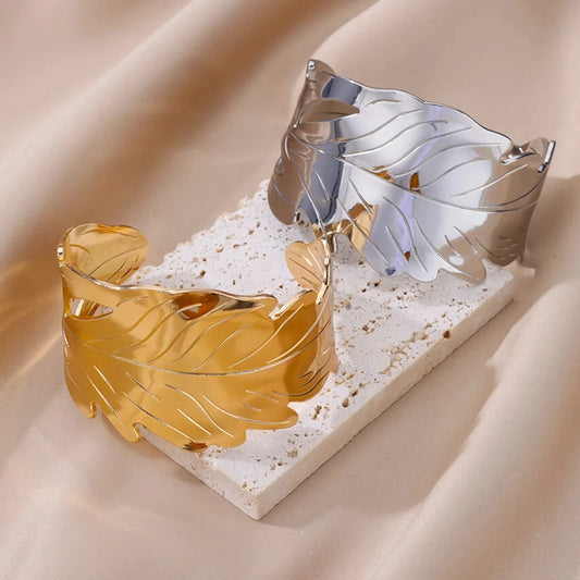 Classic Gold Color Wrinkle Texture Bangle Bracelet Cuff Bracelet Stainless Steel Hand Ornament Jewelry