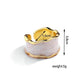 1pc Vintage White Enamel Metal Irregular Shape Geometric Open Adjustable Ring