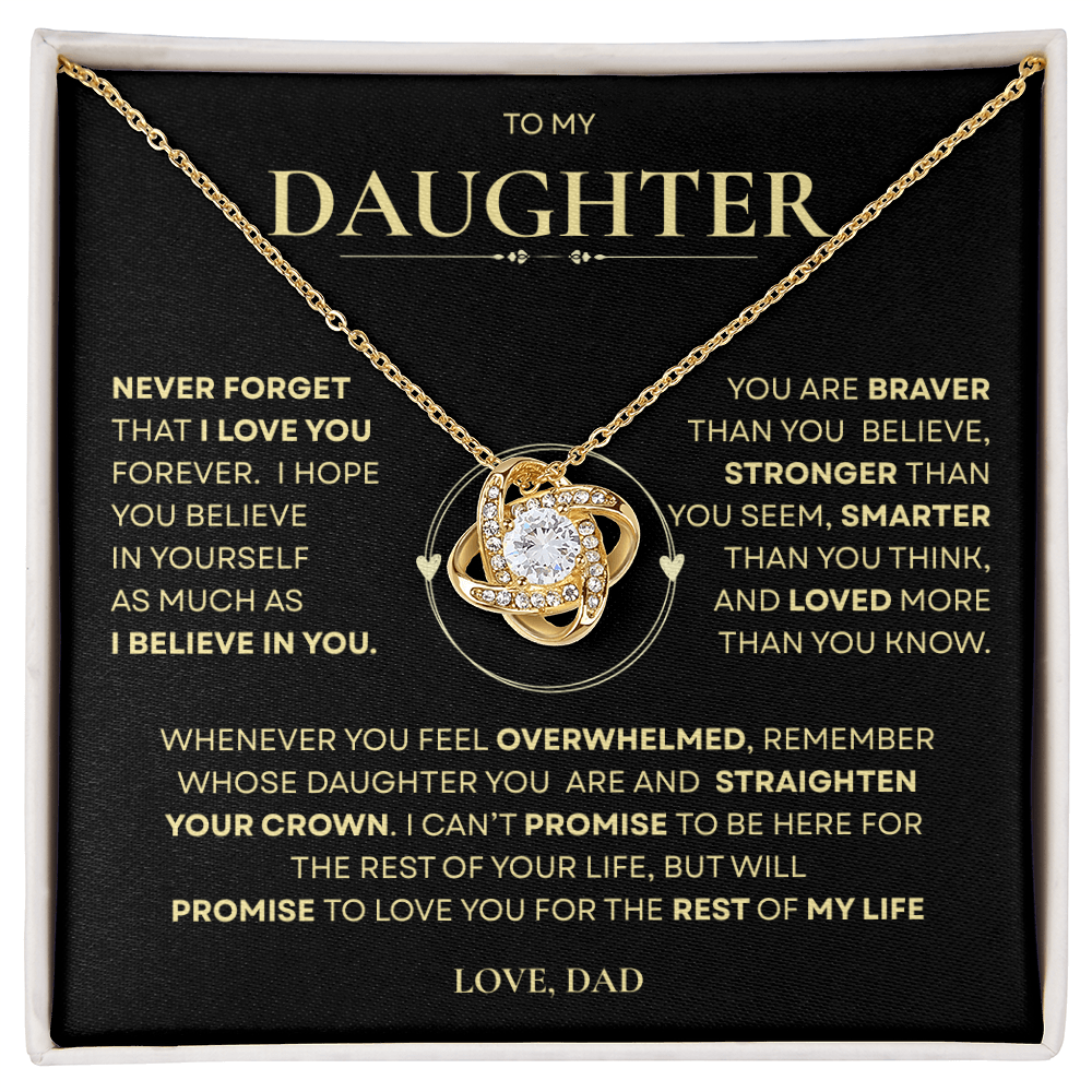 Beautiful Gift for Daughter From Dad "Never Forget That I Love You" Necklace