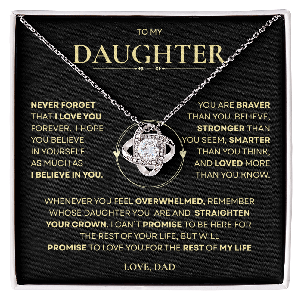 Beautiful Gift for Daughter From Dad "Never Forget That I Love You" Necklace