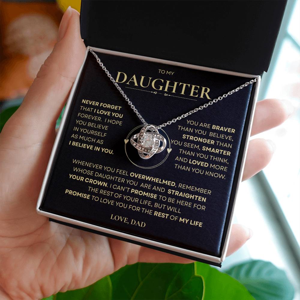 Beautiful Gift for Daughter From Dad "Never Forget That I Love You" Necklace