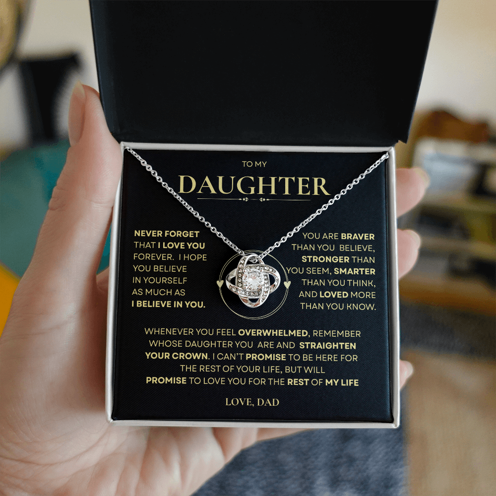 Beautiful Gift for Daughter From Dad "Never Forget That I Love You" Necklace
