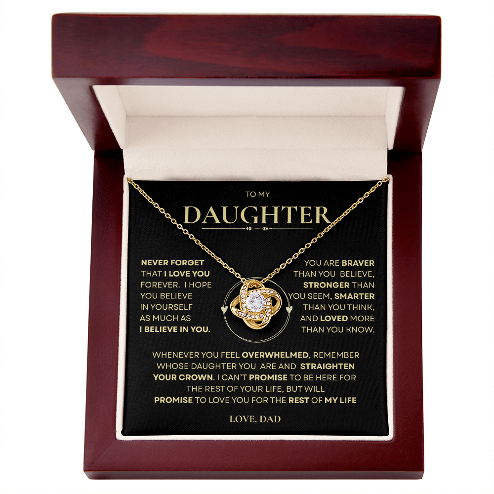 Beautiful Gift for Daughter From Dad "Never Forget That I Love You" Necklace