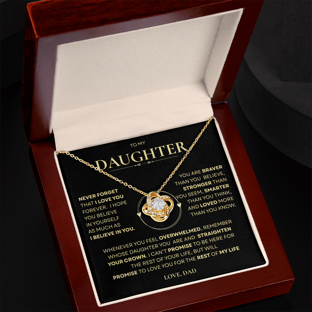 Beautiful Gift for Daughter From Dad "Never Forget That I Love You" Necklace