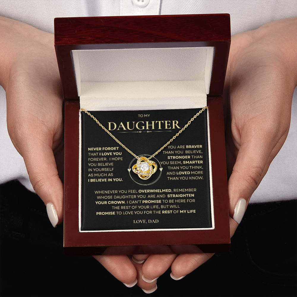Beautiful Gift for Daughter From Dad "Never Forget That I Love You" Necklace
