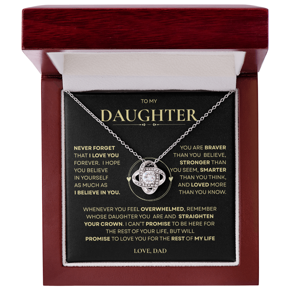 Beautiful Gift for Daughter From Dad "Never Forget That I Love You" Necklace