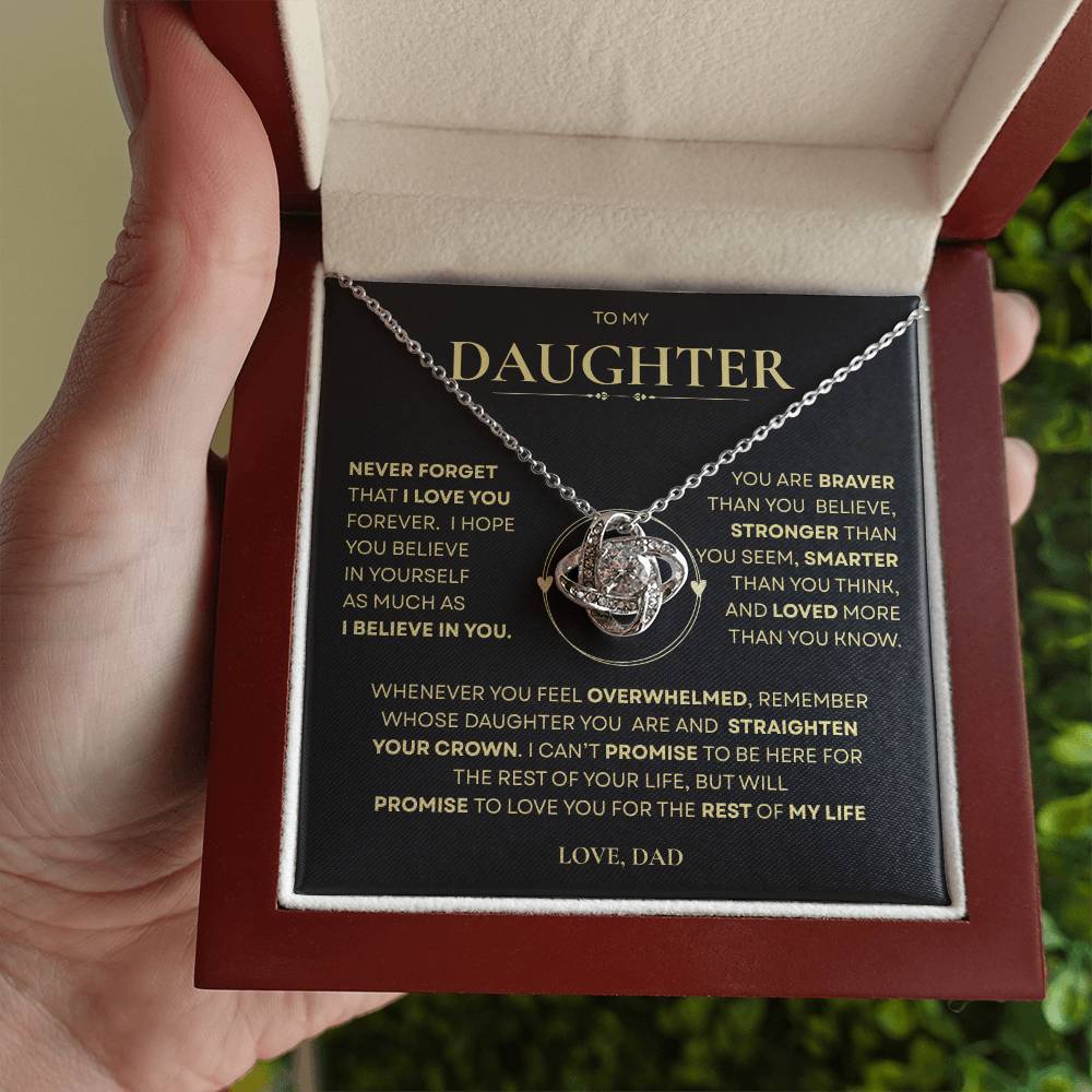 Beautiful Gift for Daughter From Dad "Never Forget That I Love You" Necklace