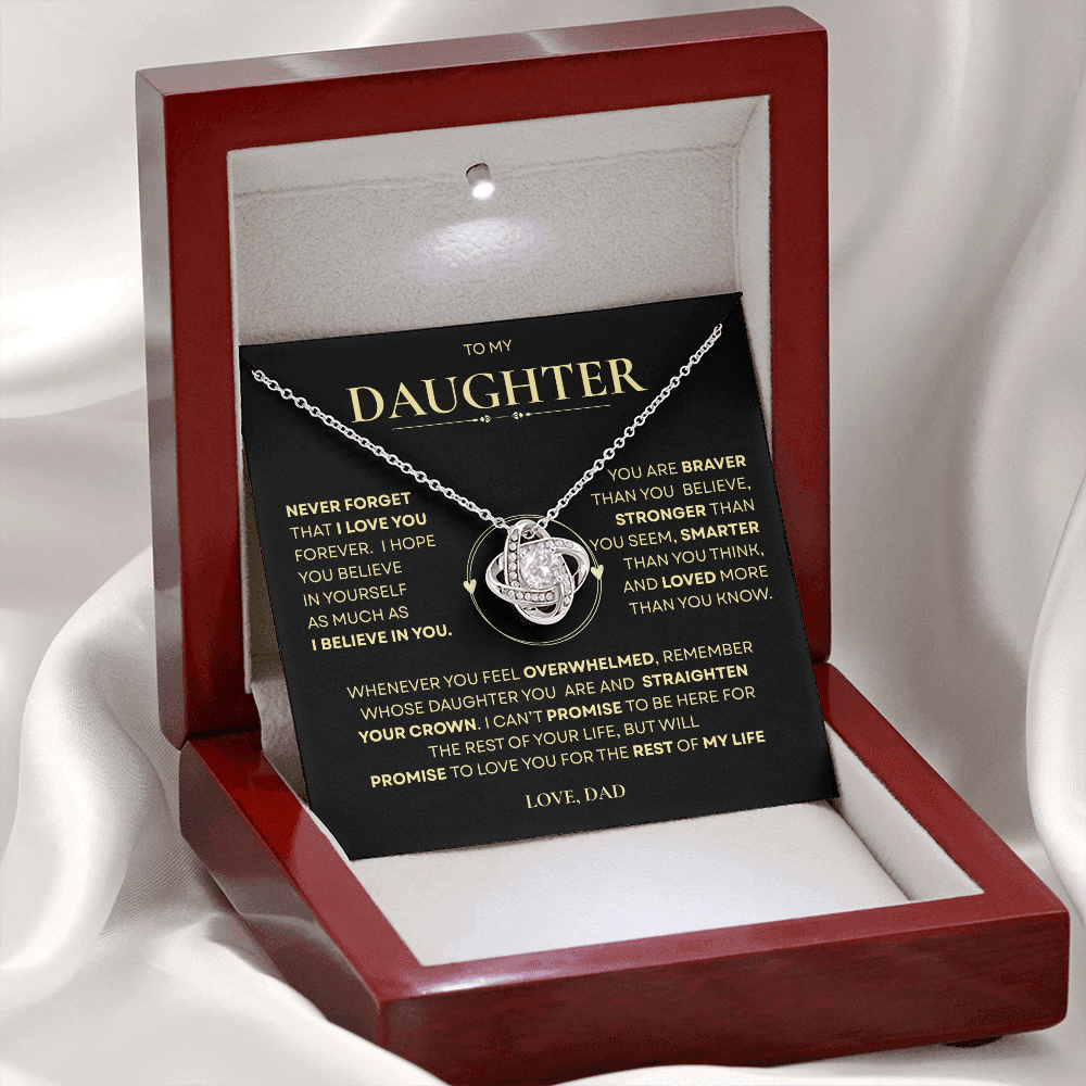 Beautiful Gift for Daughter From Dad "Never Forget That I Love You" Necklace