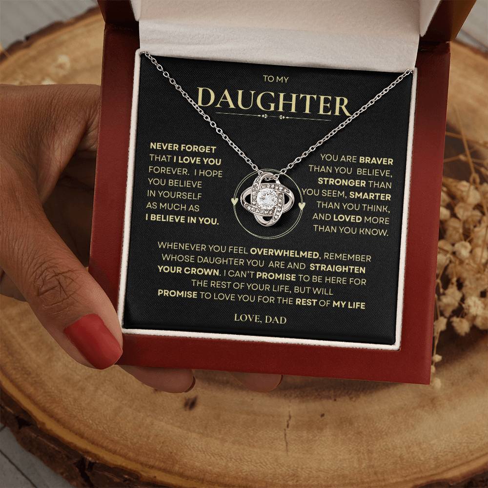 Beautiful Gift for Daughter From Dad "Never Forget That I Love You" Necklace