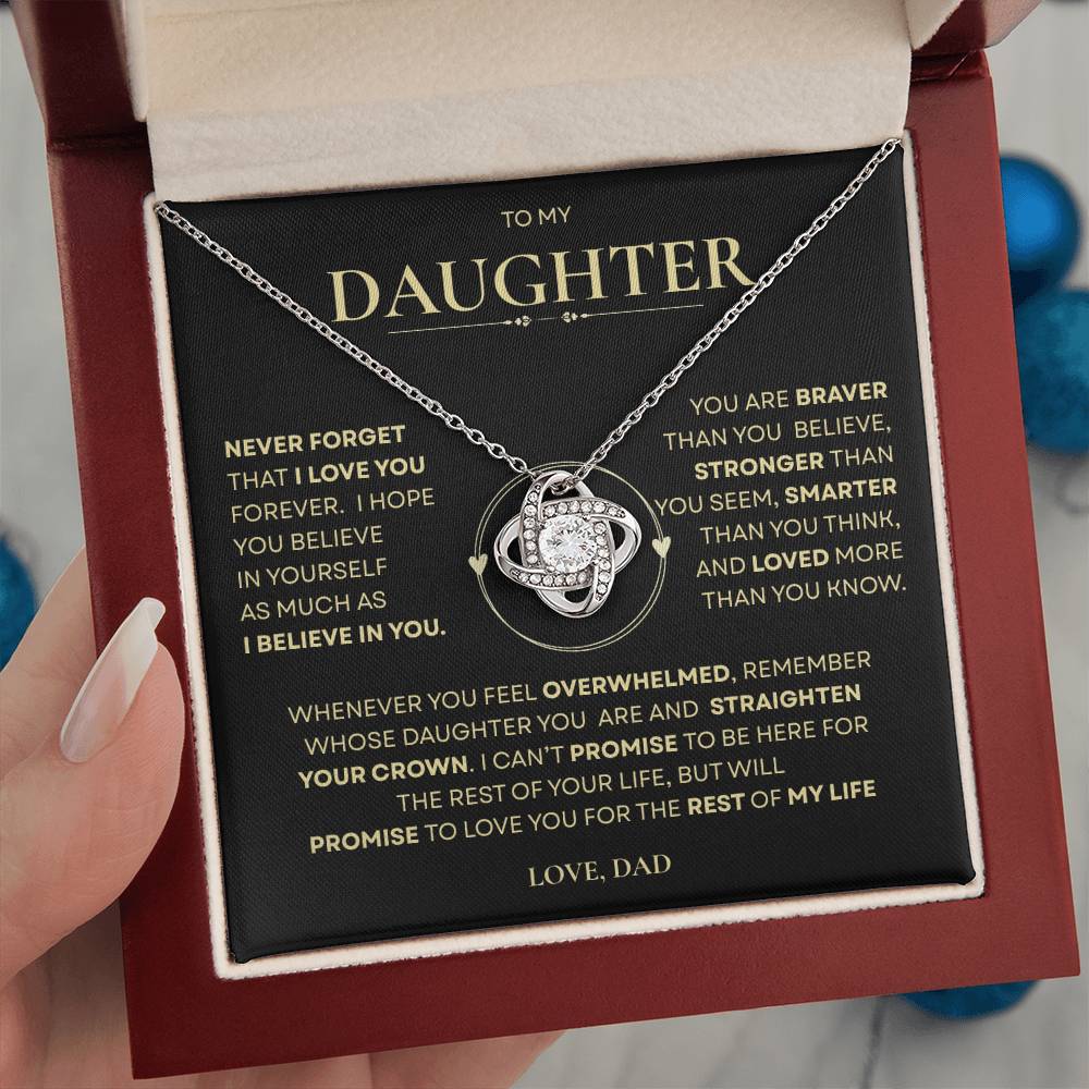 Beautiful Gift for Daughter From Dad "Never Forget That I Love You" Necklace