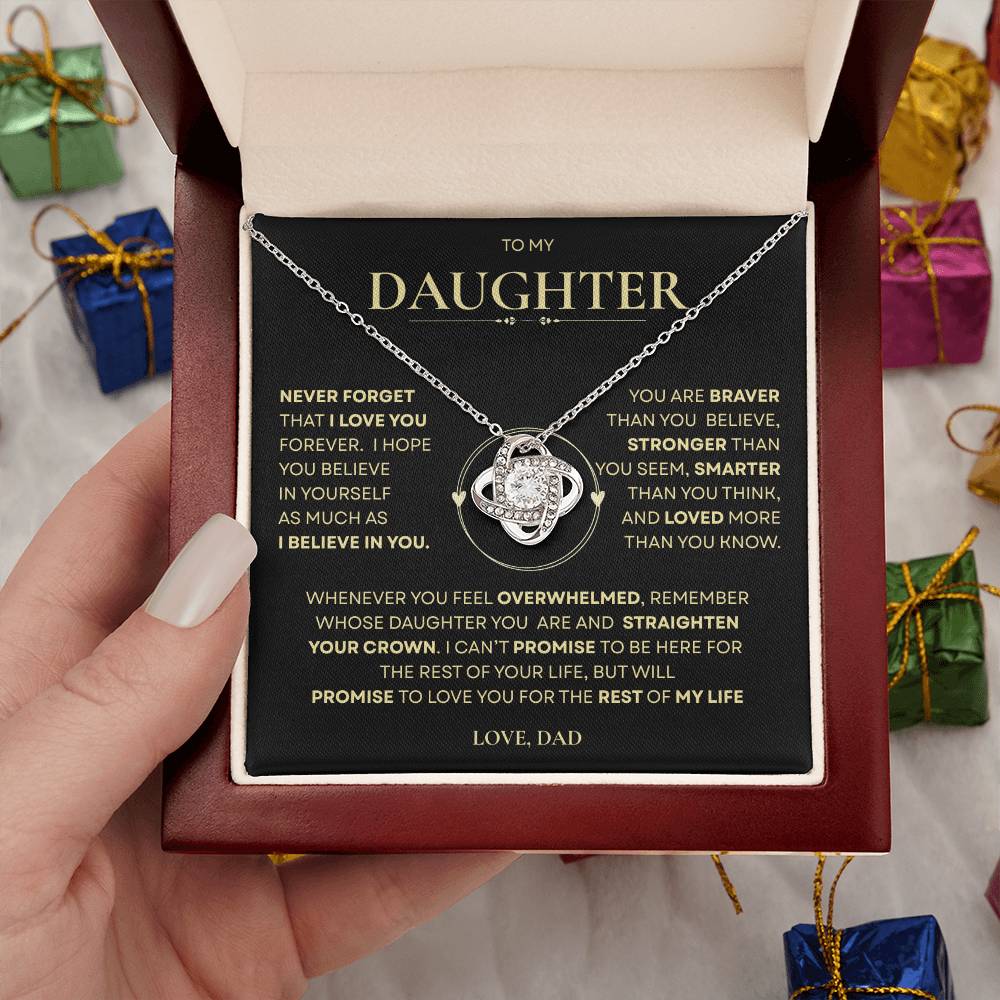 Beautiful Gift for Daughter From Dad "Never Forget That I Love You" Necklace