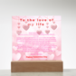 To the Love of my life acrylic- Valentine collection