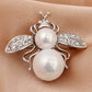 1PC Women's Fashion Trend Personalized Imitation Pearl Bee Brooch Pin Jewelry Suitable for Outdoor Dating, Party, Festival Gifts