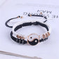2 PC Jewelry Set Couple Black White Tai Chi Bracelet Rope Adjustable Chain Set