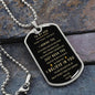To My Son from dad- dog tag