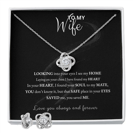 Love Knot necklace/earrings- to my wife