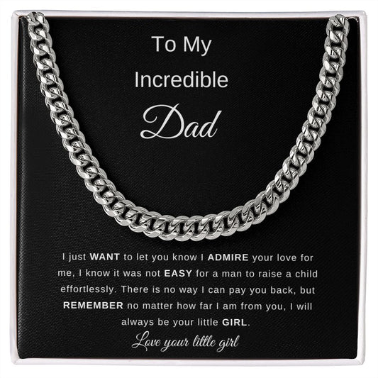 Cuban link necklace- To my incredible dad