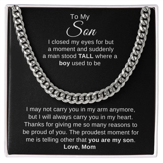 To my son from mom- cuban necklace