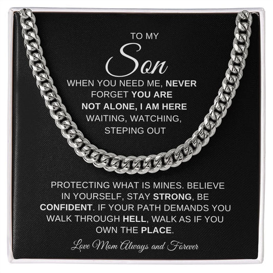To My Son from Mom- Cuban chain