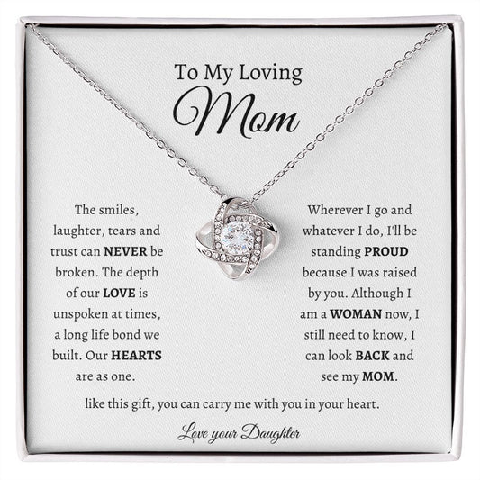 Love Knot Necklace- to mom from daughter