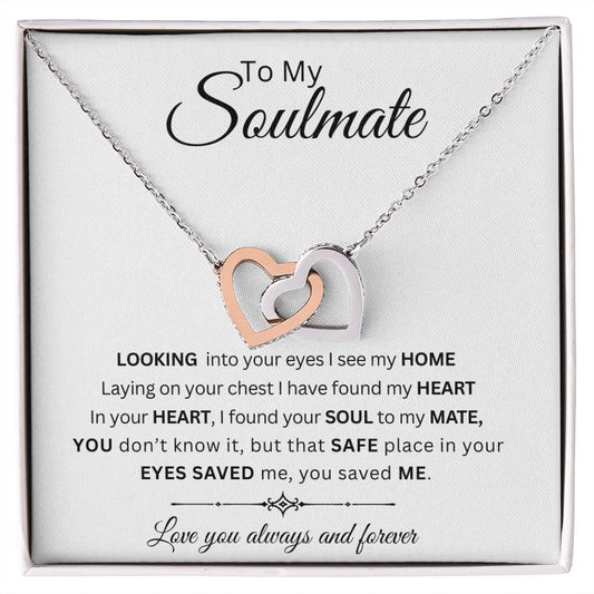 Interlock double heart necklace- to my soulmate