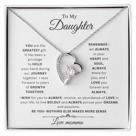 Forever hear love necklace- To my daughter from mom