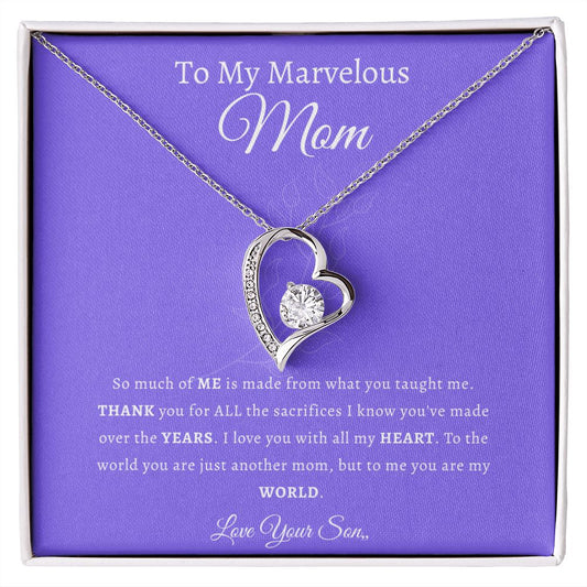 Forever heart necklace- to mom from son